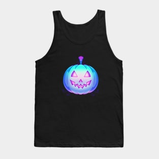 Blue Glowy Pumpkin Tank Top